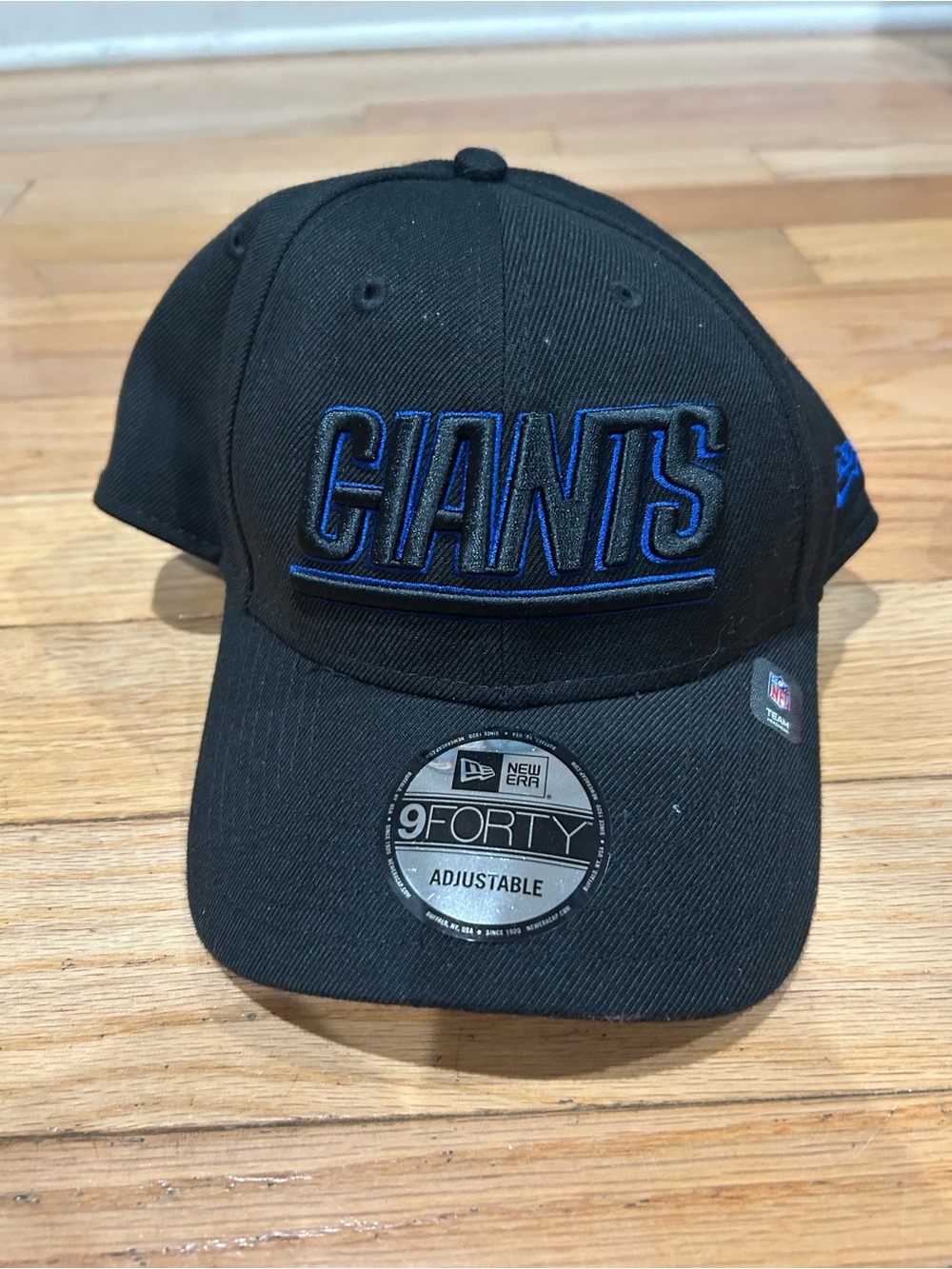 New Era Black Hat with Blue 'GIANTS' Embroidery